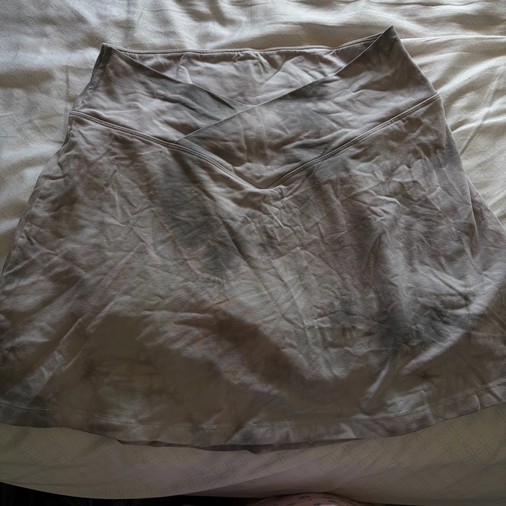 Pink Victorias Secret Gray White V-Waist A-Line Skirt Pant Pocket Size XL Used